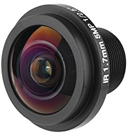 Kameraobjektiv, 5 MP Fisheye CCTV-Kameraobjektiv, M12 x 0,5, 185 ° Weitwinkelobjektiv, 1,7 mm Fokallänge, für Fischaugen-Kamera
