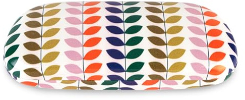 LAGO TERRA Geometric Leaf Print Hard Shell Glasses Case - Kaleidoscopic (Medium)