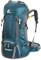 Bseash 60L Wasserdichter leichter Wanderrucksack mit Regenschutz, Outdoor Sport Tagesrucksack Multifunktions Reisetasche für Klettern Camping Reisen (Blau Grün)