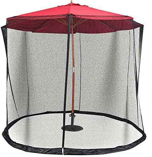 DONGCY Moskitonetz Ampelschirm Faltbar Gartenpavillon Netz Mückennetz für Sonnenschirm Einfache Anbringung für Camping Terrasse Passend für 2-3 M Ampelschirm,Black,OneSize