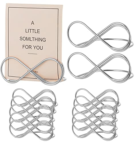 NewZC 12 Stück Tischnummer Halter Metall Hochzeit Tischkartenhalter Silber Tischkartenclips Namenseinstellung Ausstellungsstand Foto Bildkarten Displayständer für Party Hochzeit Restaurant