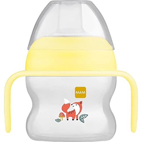 MAM Starter Cup - Gobelet d'apprentissage pour bébé (150 ml) - Pour les premiers essais de boire - Gobelet à bec avec poignées antidérapantes - À partir de 4 mois - Renard