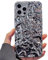 Einaily Glitzer Hülle für iPhone XS/X,Bling Glitter Silber Tinfoil 3D Falten Stoßfeste Handyhülle für Frauen und Mädchen Schutzhülle für iPhone XS/X Hülle Mode Luxus Weiche TPU Silikon Cover Case