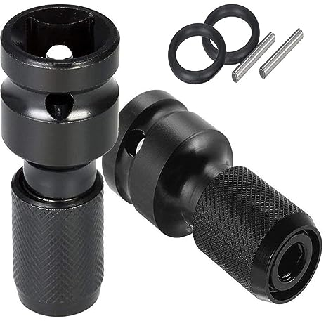 Shallho Lot de 2 adaptateurs de douille hexagonales femelles à libération rapide 1/2 vers douille hexagonale femelle pour clé à frapper