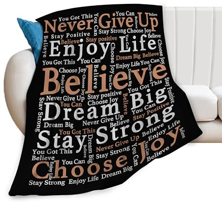 Inspirierende Heildecke, inspirierende Zitate, Plüsch-Überwurf, Decke, super weich, gemütlich, warm, motivierende Fleece-Bettwäsche, Decke, Geschenke für Kinder, Mädchen, Jungen, Frauen, 101,6 x 127,7