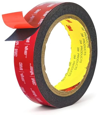 LICHUANUK 3M Doppelseitiges Klebeband Extra Stark, VHB-5952 Montageband Wasserdichtes Klebeband Hitzebeständig Schwarz Schaumstoffband, 3m Länge, Für Kfz Und Haus Dekorationen (20mm)