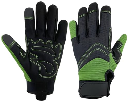 OIZEN Guantes de Jardinería para Mujeres y Hombres, Guantes de Jardín con Pantalla Táctil, Guantes de Trabajo Resistentes a Espinas y Perforaciones, Regalos de Jardinería para Mujeres (verde, S)