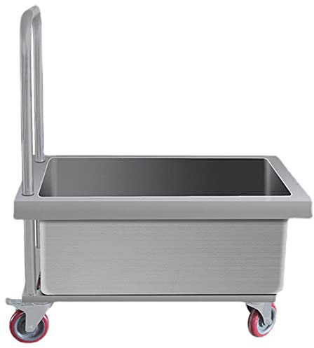 ASumPio Évier De Vadrouille À Montage Au Sol, Bassin De Service De Vadrouille Mobile en Acier Inoxydable, Évier De Buanderie Domestique/Commercial, Piscine De Vadrouille Utilitaire pour CU,