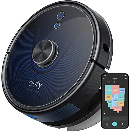 eufy L35 Hybrid - Robot d'aspiration et de nettoyage (Navigation Laser iPath, capacité d'aspiration 3200Pa, cartographie multi-étages, réservoir d'eau électronique), noir (reconditionné)