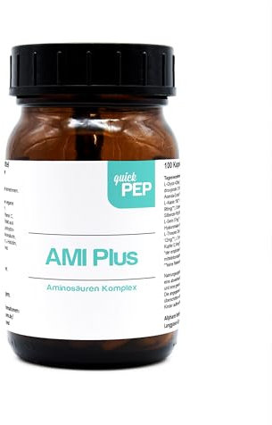 quickPEP AMI Plus Aminosäuren-Komplex - 100 x EAA-Kapseln mit essentiellen Aminosäuren & Vitamin C, Wichtige Eiweißbausteine, 100% vegan