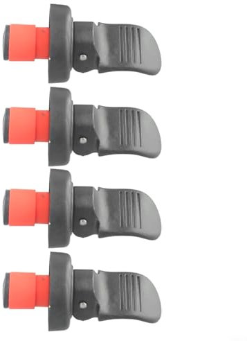 Set di tappi per bottiglie a pressione manuale per vino e birra con guarnizione in gomma a tenuta stagna nero bianco (4 pezzi nero)