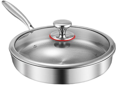 Titanium Hammered Pot Pro med lock, hälsosam tillagning, 20/22/22/26/28/30 cm, non-stick-panna, stekpanna, reporistent, för matlagning i elektrisk, induktion, grill