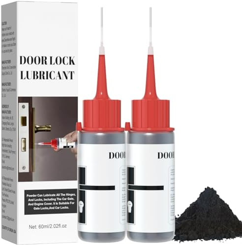 2PCS Lock Cylinder Lubricant, Dry Lube Graphite Lubricant Powder for Locks-Graphite Powder Lo/ck Cylinder & Mechanism Lub/ricant, Treadmill Lu/bricant Oil & Door Hinge Oil