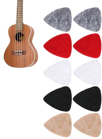 Felt Picks for Ukulele - Reusable 10-Piece Multi-Functional | Picks for Nylon-String Guitar,for Concert Music Festival Studio Gathering Party Beginners Professionals Music Lovers