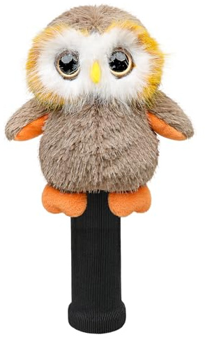 RLOMUTE Copritesta per mazze da golf, morbido, antipolvere, portatile, per driver/fairway/ibrido (1.F.H), per uomini, donne, bambini, golfisti, gufo peluche animale