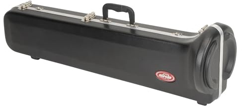 SKB Hardshell Travel Case for Small Bore Straight Tenor Trombones, Hard Exterior Instrument Case with Plush-Lined Interior Storage Compartment