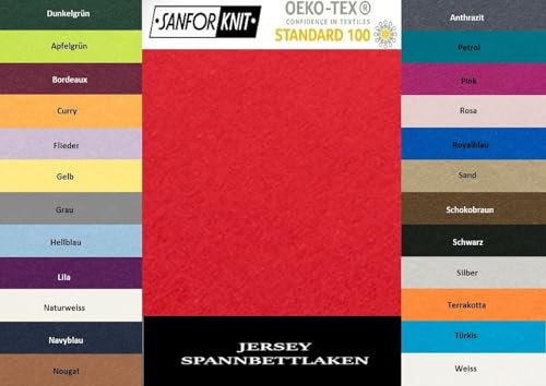 EXKLUSIV HEIMTEXTIL Jersey Spannbettlaken 120 x 200 cm Rot