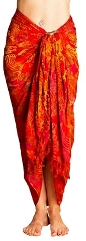 PANASIAM Sarong B014 Fireflame Orange tone, L
