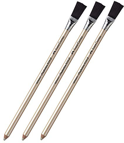 Faber-Castell - Lápiz de borrar Perfection (3 x 7058B con cepillo)