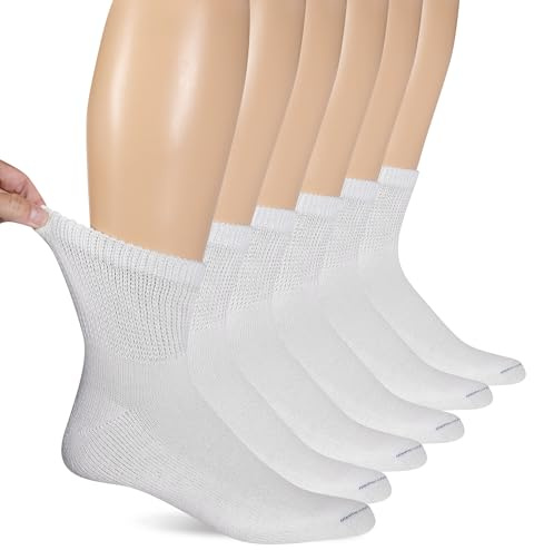 Dr. Scholl's Mens Diabetes & Circulator - 4 6 Pair Packs Non-binding Comfort And Moisture Management Sock, White, 13-15 US