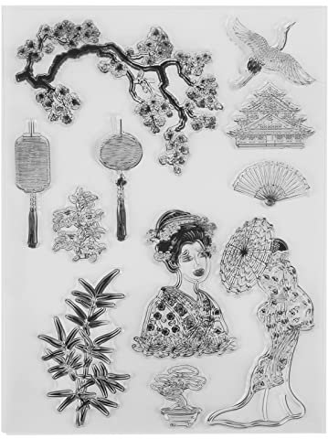 Transparente Stempel Im Japanischen Stil, Transparente TPR-Stempel Zum Basteln von Umschlägen, Grußkarten, Sammelalben