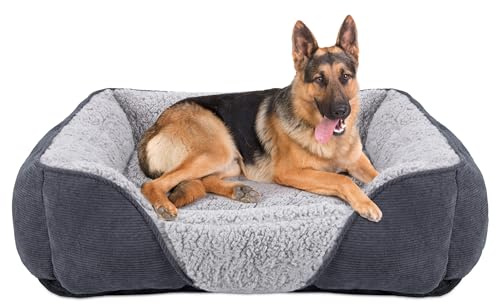 JOEJOY Cuccia Cane Interno Taglia Grande, Lavabile, Letto, morbida e antiscivolo, rettangolari, XXL(112 x 84 x 23 cm) Grigio