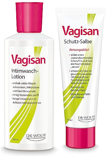 Vagisan Intimwaschlotion & Schutz-Salbe im Set - 200 ml + 75 ml | Sanfte Reinigung und Pflege für den Intimbereich | Ohne Silikone