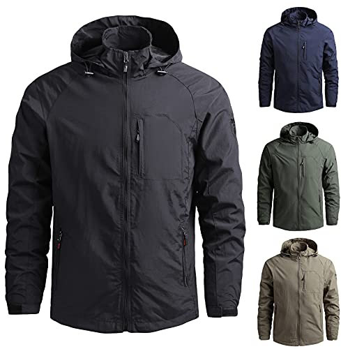 Regenjacke Herren Wasserdicht Atmungsaktiv 4xl Übergangsjacke Regenmantel mit Kapuze Fahrrad Sommerjacke Fahrradjacke Wasserdicht Atmungsaktiv Windjacke Outdoorjacke Gelb Motorrad Rain Jacket