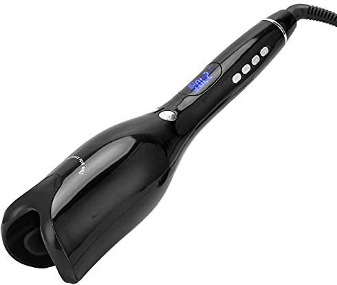 Bacchetta Bigodino Professionale Automatica, Temperatura Regolabile, Protezione Dal Calore per Styling Veloce, Display LED, ABS e Ceramica, Cavo Ruotabile a 360 Gradi (Spina