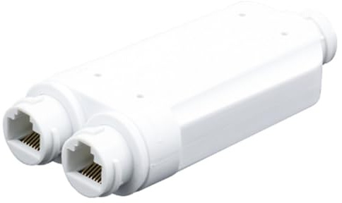 Tsudoku POE Repeater Plastic POE Repeater 2 Port Waterproof IP66 10/100Mbps 1 to 2 with IEEE802.3Af/At 48V Outdoor for POE Switch Camera