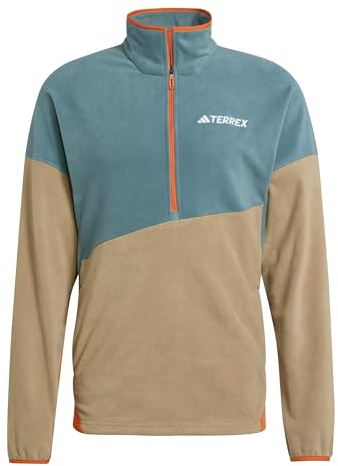 Adidas Uomo Terrex Multi Climawarm Fleece Anorak, Preloved Teal/Cardboard/Semi Impact Orange, M