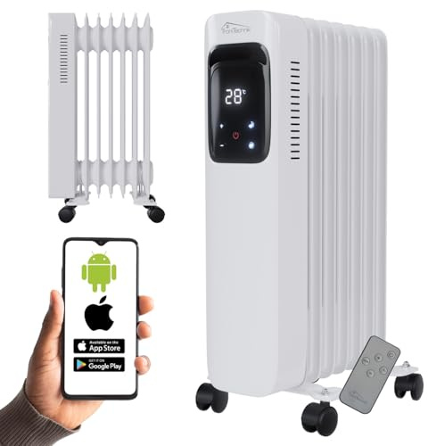 Tronitechnik® Ölradiator TT-OR 307 Elektroheizung Weiß Öl-Heizung Radiator 3 Heizstufen 7 Rippen Elektrischer Heizkörper Energiesparend Thermostat Überhitzungsschutz Heizgerät
