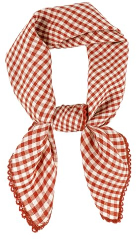 DAMILY Foulard Carré Femmes Square Écharpe Carrée Coton et Chanvre pour Femme Bandana Petits Écharpe pour Décoratif (Rouge/Carré)