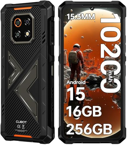 CUBOT Kingkong ES 3 Rugged Smartphone Android 15-10200mAh/33W Battery, 16GB+256GB/1TB, 6.74'' Display Rugged Phone, 48MP+16MP Camera, 4G Dual SIM-Free Unlocked Mobile Phones/Face ID/IP68/IP69K/NFC