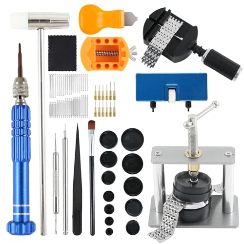 Watch Repair Tool Kit, Watch Battery Replacement Kit, Watch Link Removal Kit, Watch Band Replacement Tool, Watch Case Opener, Watch Press Tool Set, Watch Repair Screwdriver, Tweezers