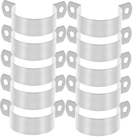 BAZEITFLOW 10 pezzi Staffe U in Acciaio Inox Morsetti Robusti per Tubi Pinze Fissaggio e Tubi Acqua Supporti Industriali Antiruggine per Sistemi Idraulici ed Elettrici