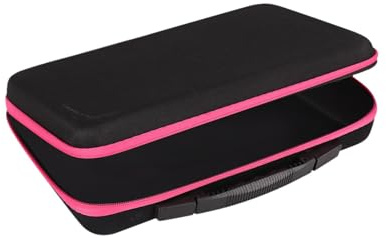 perfk Mallette de transport pour perceuse électrique, boîte de rangement rigide avec poignée, étui de rangement multifonction pour tournevis, pinces, clés, Rouge