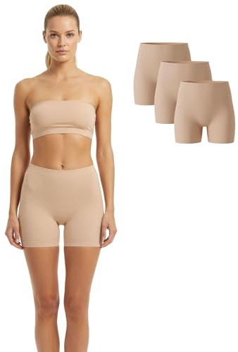 Basic Treasure 3-pack korta leggings dam, anti-skav och hög midja