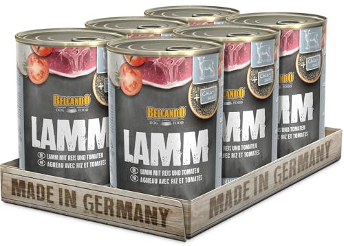 Belcando Super Premium Boîte 6 x 400 g Agneau avec Riz et tomates | Nourriture Humide pour Chiens | Aliment Humide pour Chiens de Toutes Races