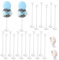 Kit di supporto per palloncini riutilizzabile per palloncini con chiusura a palloncino bastone per palloncini da tavolo con set di espositori con tazza e base per feste di compleanno (20 pezzi)
