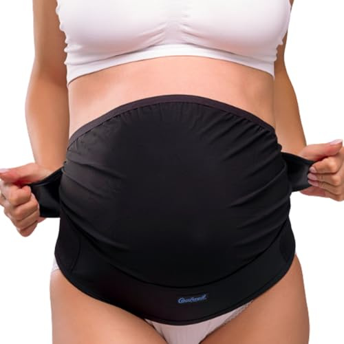Carriwell Ceinture de Soutien Grossesse Deluxe Réglable | Ceinture de Soutien Abdominale Élastique & Respirante | Soulage les Douleurs Lombaires | Confortable, S’adapte à l’Évolution du Ventre | L/XL