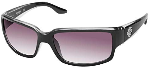 Harley-Davidson Women’s Sunglasses – Classic Rectangle Shades with Smoke Mirror Lenses & Shiny Black Frame, 100% UV Protection