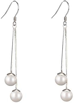 Orecchini Pendenti Con Perle d'Acqua Dolce In Argento Sterling Orecchini Pendenti Con Gancio a Catena Lunga Per Donne e Ragazze