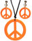 W WIDMANN MILANO Party Fashion 53284 - Schmuckset Hippie, Halskette und Ohrringe, Orange, Flower Power, Peace, Blumenmädchen, Mottoparty, Karneval