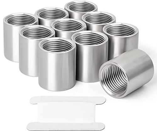 TAISHER 10PCS 304 Stainless Steel Cast Pipe Fitting, Coupling, 1/2 x 1/2 NPT Female Threaded