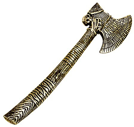 Alsino Hache à lancer - Hachette - Tête de mort - En plastique - Jouet pour enfant - Costume de carnaval - En argent et or (doré)