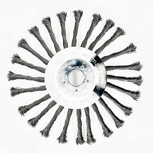 YUET Spazzola per Testina Decespugliatore 250 x 25.4MM a Cono Filo Decespugliatore per Diserbo Erbacce di Muschio Rovo in Giardino Accessori per Decespugliatori Curare da Prato Trimmer (10 Pollici)