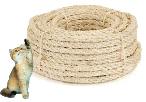 La Cordeline Corda Sisal naturale, 8 mm x 20 m, per albero dei gatti, riparazione e sostituzione tiragraffi, decorazione fai da te