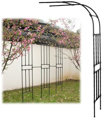 Arco di Rose a Mezza Arcata Arco per Piante Rampicanti Padiglioni Metallo per Farm and Garden Largo 60-300cm Altezza 240cm(W90xH240cm/W3xH7.9ft)