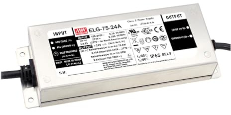 MEAN WELL ELG-75-12A-3Y 60W 12V 5A LED Netzteil IP65 Dimmbar Potentiometer PWM